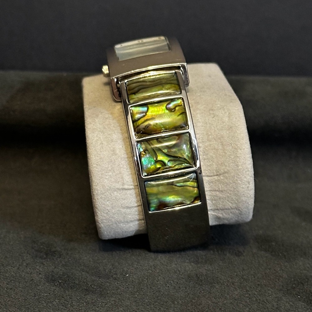 Unbranded Quartz Watch Women OS Silver Abalone Inlay MOP Dial Rectangular Case - Picture 5 of 7